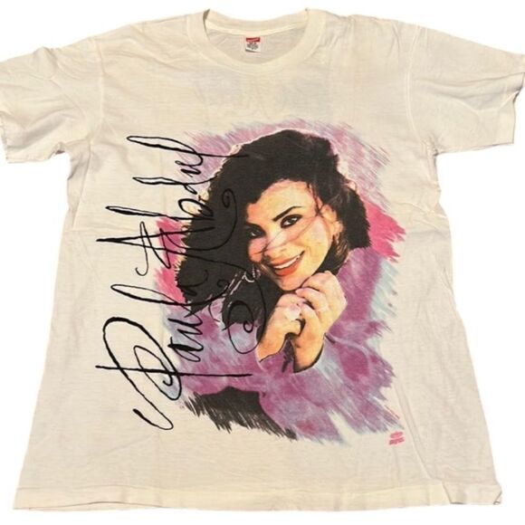 Paul Abdul 90’s szM T-shirt front & back silk screens in excellent condition GVC - Picture 1 of 9